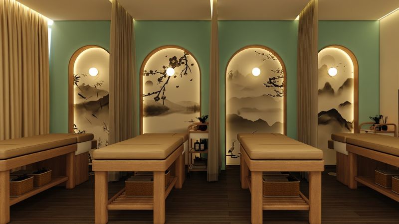 Không gian spa toát lên sự sang trọng và thư giãn qua từng chi tiết